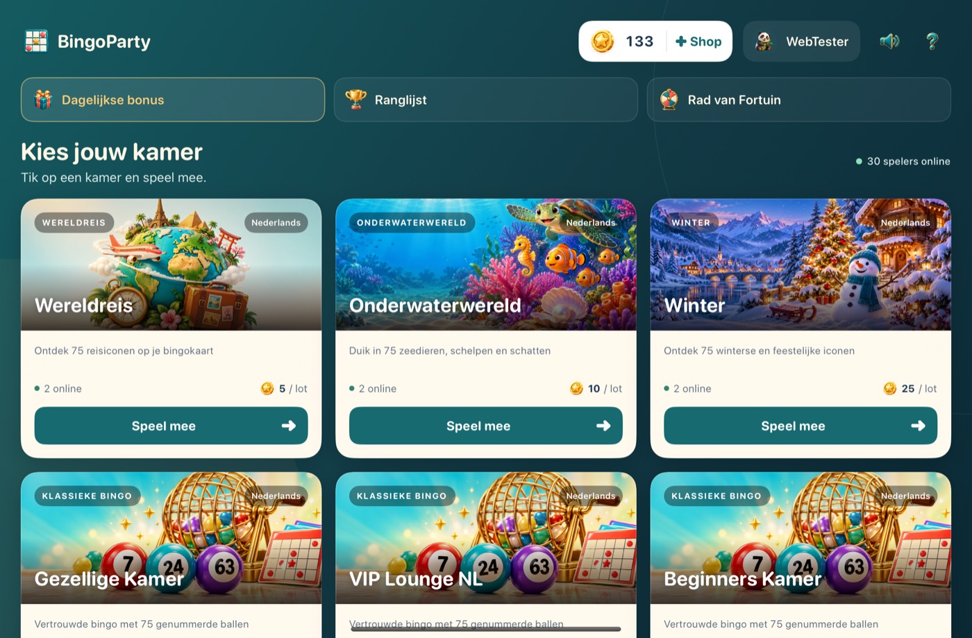 BingoParty op de iPad